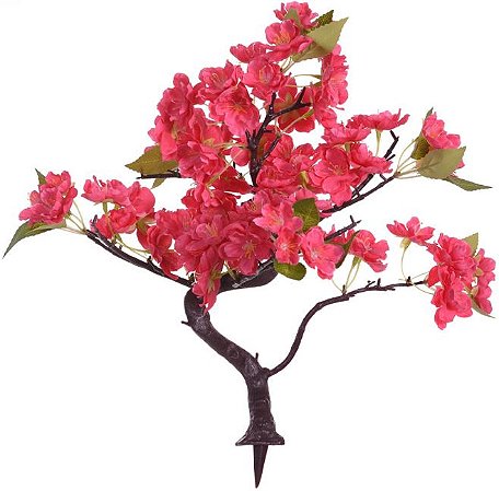 Planta Artificial Arvore Bonsai Cerejeira X81 Rosa 37cm
