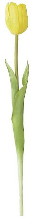 Haste Tulipa Real Toque Amarelo 44cm