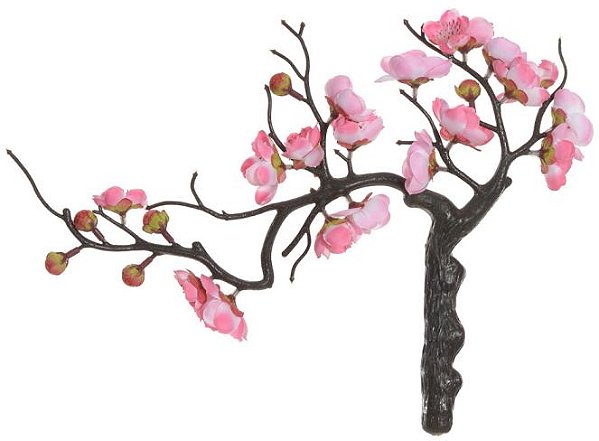 Planta Artificial Arvore Bonsai Cerejeira X25 Rosa 2T 24cm