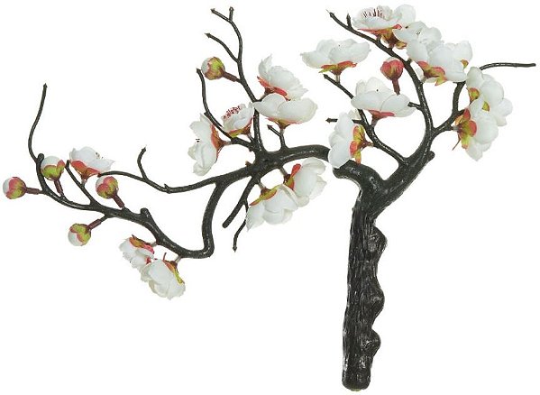 Planta Artificial Arvore Bonsai Cerejeira X25 Creme 24cm