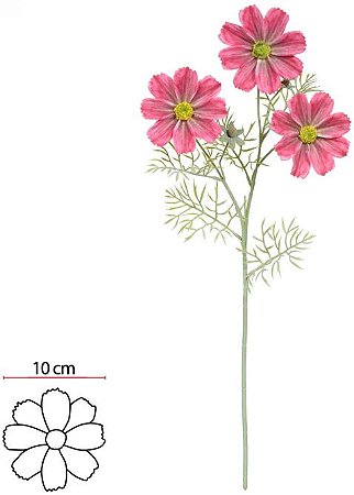 Haste Cosmos Real Toque C/Flocked X3 Rosa 65cm