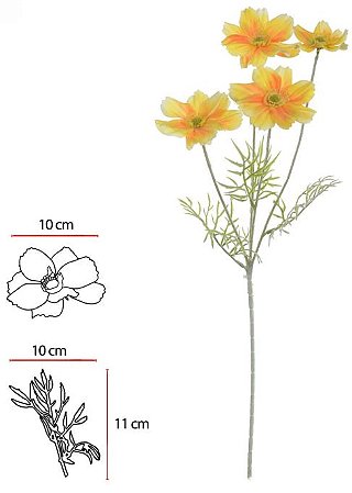 Haste Cosmos C/Flocked X4 Amarelo 2T 60cm