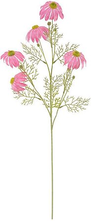 Haste Flor Real Toque C/Flocked X5 Rosa 85cm