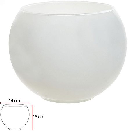 Vaso Vidro Tailandia Decorativo Branco 15X14cm