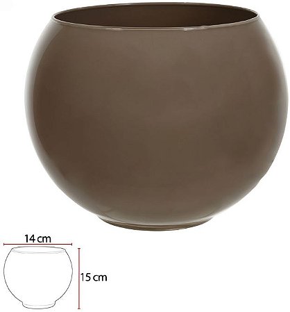 Vaso Vidro Tailandia Decorativo Cappuccino 15X14cm