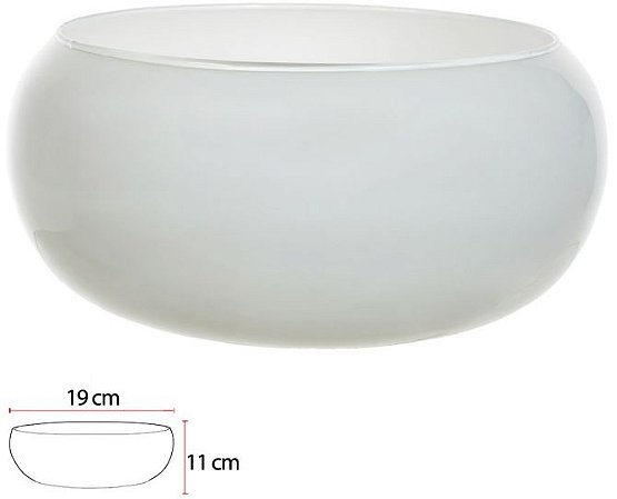 Vaso Vidro Lagoon Decorativo Branco 11X19cm