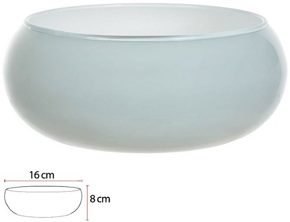 Vaso Vidro Lagoon Decorativo Branco 8X16cm