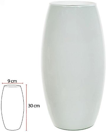 Vaso Vidro Romeu Decorativo Branco 30X9cm