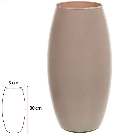 Vaso Vidro Romeu Decorativo Nude 30X9cm