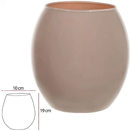 Vaso Vidro Santiago Decorativo Nude 19X10cm