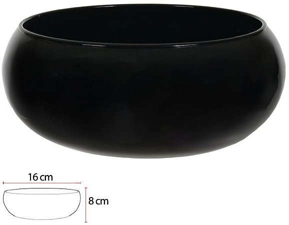 Vaso Vidro Lagoon Decorativo Preto 8X16cm