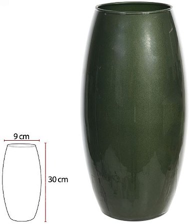 Vaso Vidro Romeu Decorativo Verde Cintilante 30X9cm