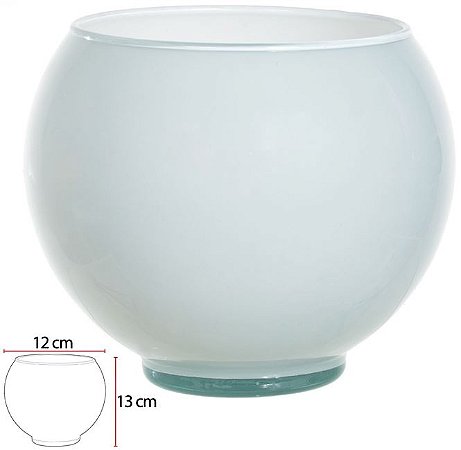 Vaso Vidro Tailandia Decorativo Branco 13X12cm