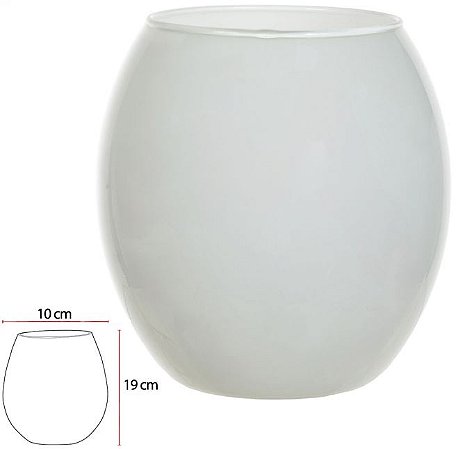 Vaso Vidro Santiago Decorativo Branco 19X10cm