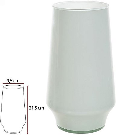 Vaso Vidro Paulista Decorativo Branco 21,5X9,5cm