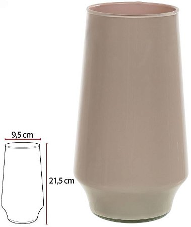 Vaso Vidro Paulista Decorativo Nude 21,5X9,5cm