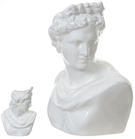 Vaso Decorativo Porcelana Busto Branco 30cm