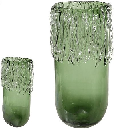Vaso Decorativo Vidro Verde 41cm