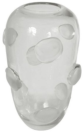Vaso Decorativo Vidro Transparente Fosco 35cm