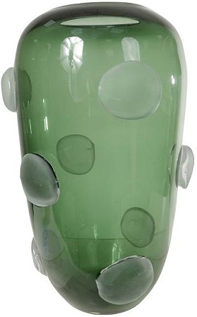 Vaso Decorativo Vidro Verde Fosco 35cm