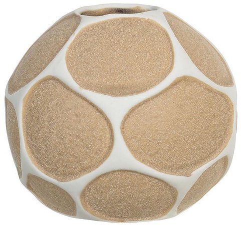 Vaso Decorativo Ceramica Bege Off White 12cm