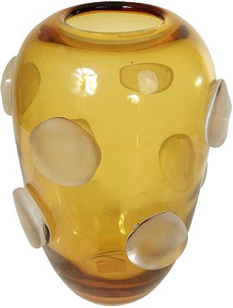 Vaso Decorativo Vidro Ambar Fosco 27cm