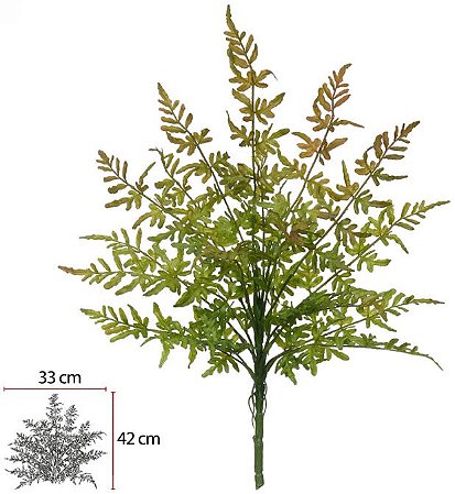 Planta Artificial Folhagem Samambaia Real Toque X18 Verde Outono 57cm