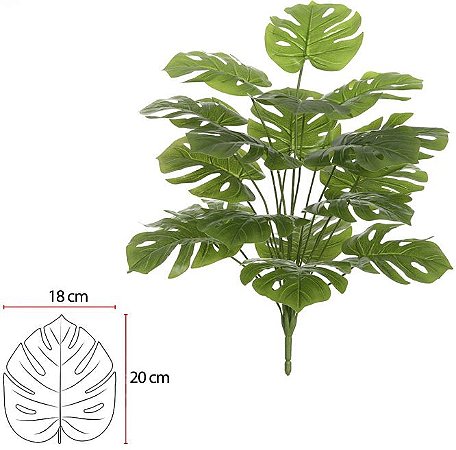 Planta Artificial Arvore Costela De Adao Real Toque X18 Verde 75cm