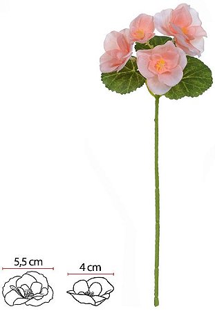 Planta Artificial Haster Begonia X4 Salmon 26cm