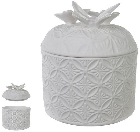 Caixa Decorativa Porcelana Branco 9,5cm