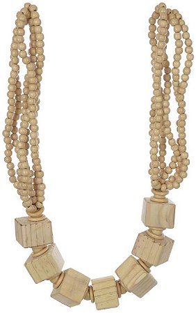 Colar Decorativo Quadrado Madeira Marfim 1M