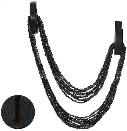 Colar Decorativo Com Gancho Preto 120cm