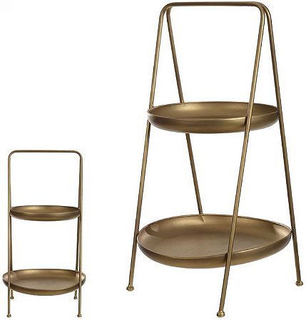 Bandeja Decorativa Metal Dourado 55cm