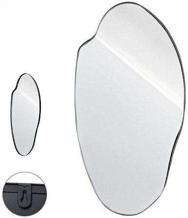 Espelho Decorativo Metal Preto 90cm