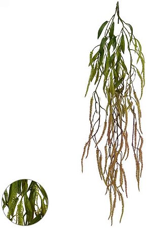 Planta Artificial Folhagem Grass Pendurar Verde Outono 1,17cm