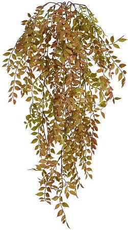Planta Artificial Folhagem Ruscus Pendurar X45 Laranja Outono 85cm