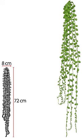 Planta Artificial Folhagem Suculenta Sedum Pendurar X6 75cm