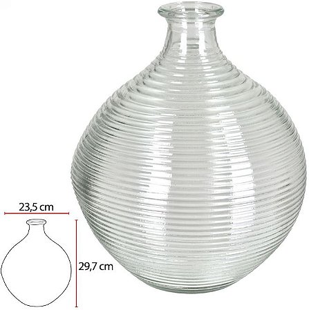 Vaso Decorativo Vidro Transparente 29,7cm
