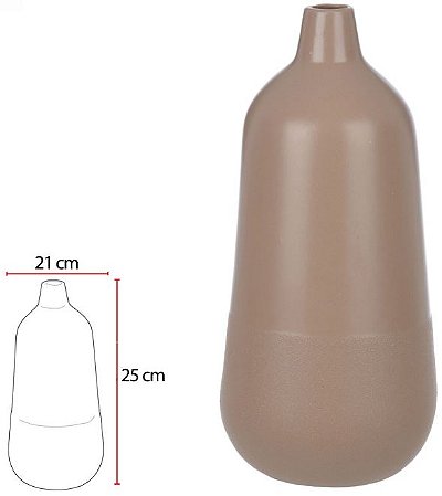 Vaso Decorativo Ceramica Bege 25cm