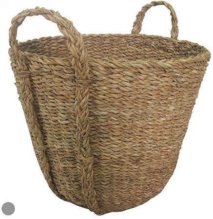 Cesto Decorativo Seagrass RD C/Alça Bege Natural 35cm