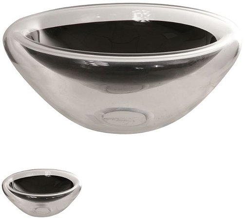 Centro Decorativo Vidro Transparente Preto 13cm