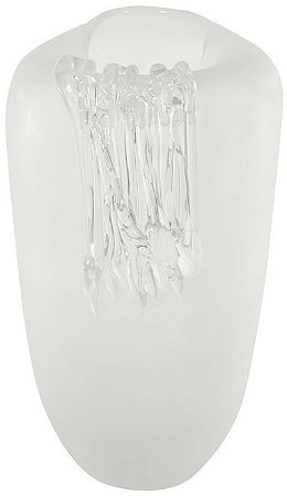Vaso Decorativo Vidro Transparente Fosco 36cm