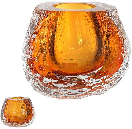 Vaso Decorativo Vidro Ambar 12cm