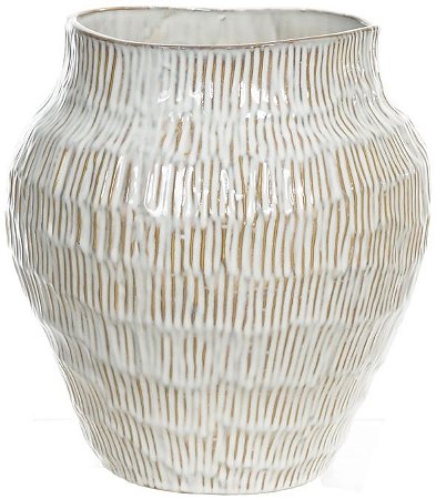 Vaso Decorativo Ceramica Branco 28cm