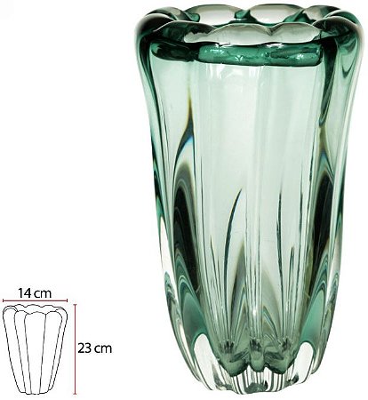 Vaso Decorativo Vidro Tipo Murano Verde 23cm