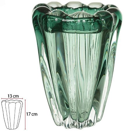 Vaso Decorativo Vidro Tipo Murano Verde 17cm