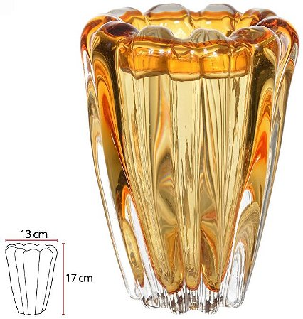 Vaso Decorativo Vidro Tipo Murano Ambar 17cm