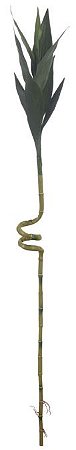 Planta Artificial Galho Bamboo Torcido C/Folha Verde 1,3M