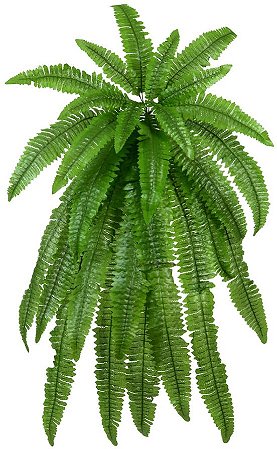 Planta Artificial Folhagem Samambaia Pendente  X27 Verde 89cm