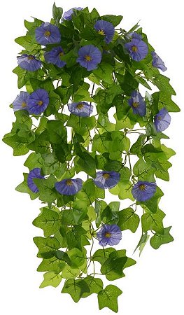 Planta Artificial Folhagem Hera Pendente Real Toque X23 Lilas 68cm